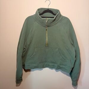 lululemon athletica Half-Zip Cropped Sweatshirt - Sage